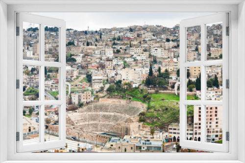 ancient Roman theater in Amman , Jordan