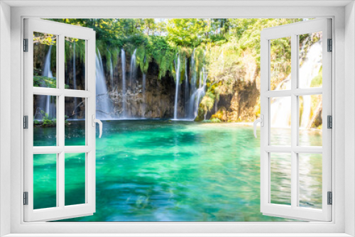 Fototapeta Naklejka Na Ścianę Okno 3D - Waterfalll in Plitvice Lakes, Croatia