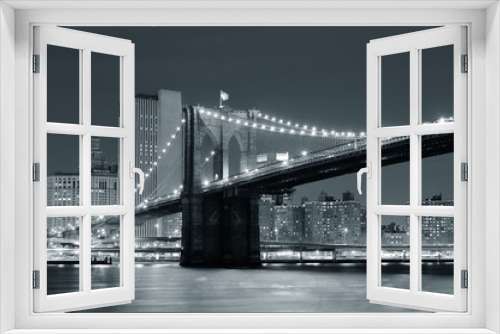 Fototapeta Naklejka Na Ścianę Okno 3D - New York City Brooklyn Bridge