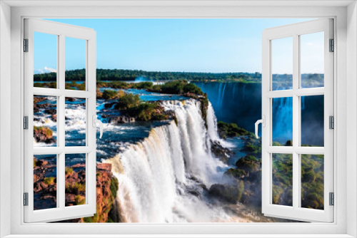 Fototapeta Naklejka Na Ścianę Okno 3D - waterfall in autumn iguazu falls 