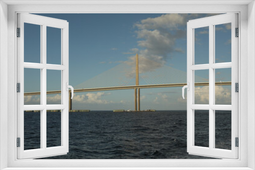 Fototapeta Naklejka Na Ścianę Okno 3D - Passing under a bridge in the ocean