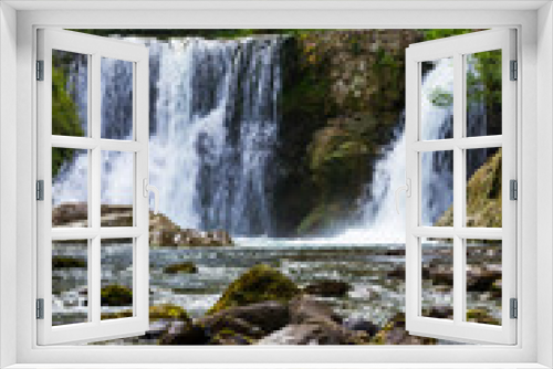 Fototapeta Naklejka Na Ścianę Okno 3D - Waterfall on Alps in summer time, Brembana valley