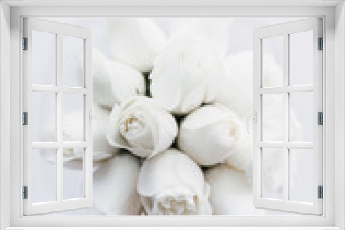 Fototapeta Naklejka Na Ścianę Okno 3D - white rose on white. the bride's bouquet
