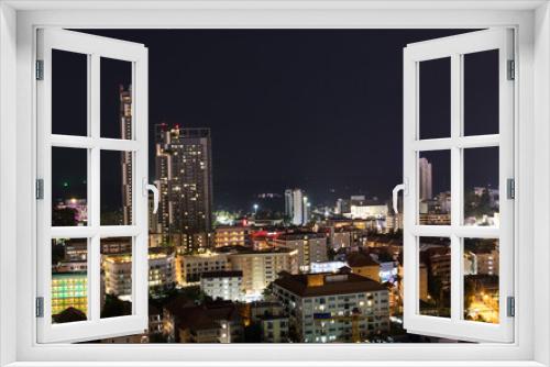 Fototapeta Naklejka Na Ścianę Okno 3D - the cityscape of  Pattaya in the night