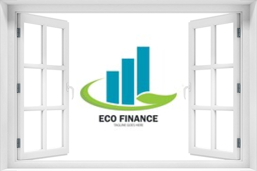 Fototapeta Naklejka Na Ścianę Okno 3D - Eco finance professional logo vector icon illustration