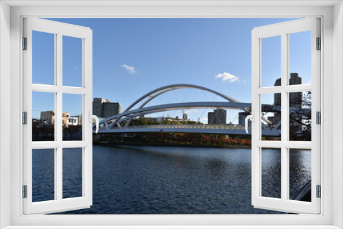 Fototapeta Naklejka Na Ścianę Okno 3D - city harbour bridge
