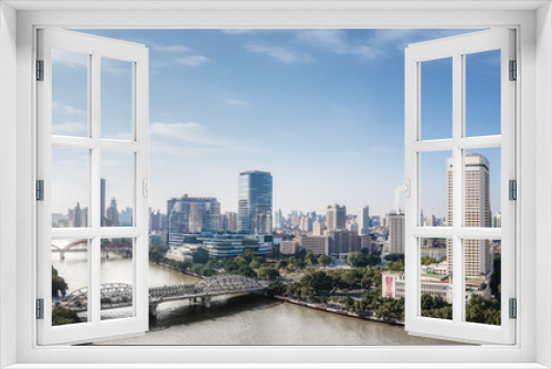 Fototapeta Naklejka Na Ścianę Okno 3D - Aerial photography China modern city architecture landscape skyline