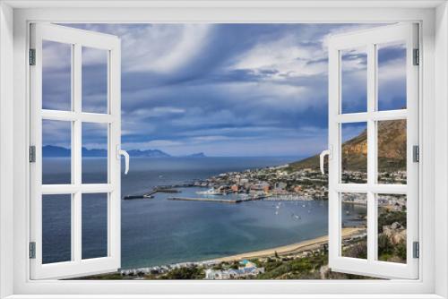 Fototapeta Naklejka Na Ścianę Okno 3D - Aerial view of Simon's Town and its harbor. Simon's Town (Simonstad or Simonstown) - town near Cape Town, it is located on shores of False Bay, on eastern side of the Cape Peninsula. South Africa.