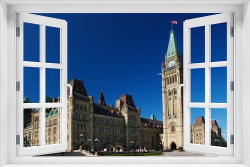 Fototapeta Naklejka Na Ścianę Okno 3D - Wide angle view of Parliament building in Ottawa