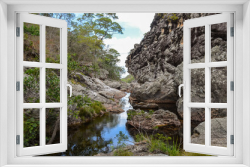 Fototapeta Naklejka Na Ścianę Okno 3D - Beautiful region in the interior of Brazil close to the city of Diamantina in the state of Minas Gerais. This region has many rivers, waterfalls and mountains.