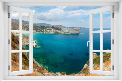 Fototapeta Naklejka Na Ścianę Okno 3D - Ligaria beach panorama. Lygaria bay near to Agia Pelagia, Heraklion , Crete.