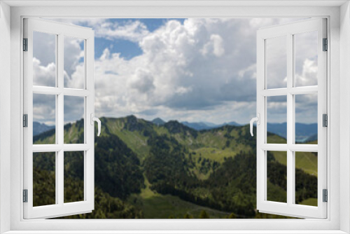 Fototapeta Naklejka Na Ścianę Okno 3D - Mountain panorama from mountain Brecherspitze in Bavaria, Germany