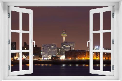 Fototapeta Naklejka Na Ścianę Okno 3D - Liverpool night cityscape