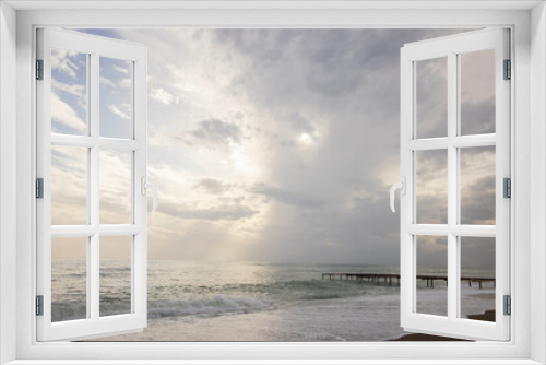 Fototapeta Naklejka Na Ścianę Okno 3D - beautiful sea view and cloudy sky