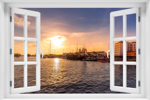 Fototapeta Naklejka Na Ścianę Okno 3D - Scenic Cartagena bay (Bocagrande) and city skyline.