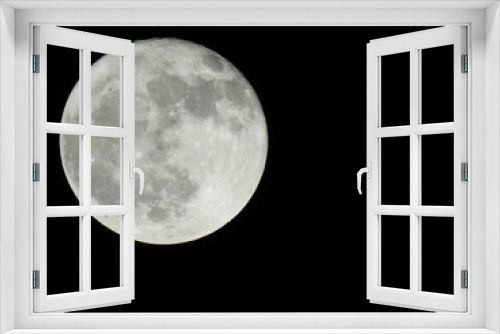 Fototapeta Naklejka Na Ścianę Okno 3D - 夜空に輝く大きな満月、癒し効果あり