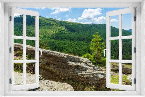 Fototapeta Naklejka Na Ścianę Okno 3D - View from Bucegi mountains, Romania, Bucegi National Park