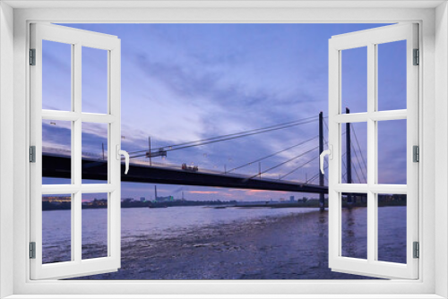 Fototapeta Naklejka Na Ścianę Okno 3D - Düsseldorf City Harbour and Rhine