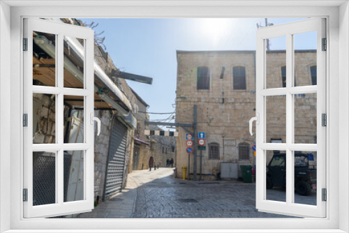 Fototapeta Naklejka Na Ścianę Okno 3D - Armenian quarter street in Jerisalem Old city