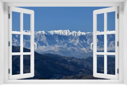 Fototapeta Naklejka Na Ścianę Okno 3D - 冠雪した槍ヶ岳と周辺の山岳