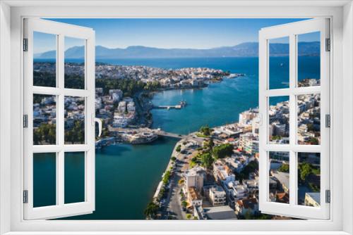 Fototapeta Naklejka Na Ścianę Okno 3D - Chalkida aerial panoramic view, Evia island, Greece