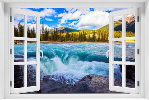 Fototapeta Naklejka Na Ścianę Okno 3D -  The famous rugged Athabasca Falls