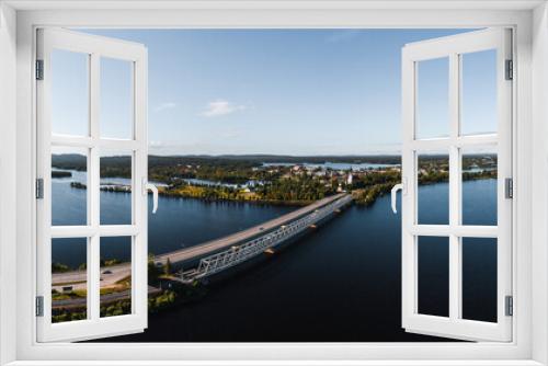 Fototapeta Naklejka Na Ścianę Okno 3D - View of Kemijärvi city from the air, Finland