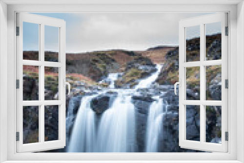 Fototapeta Naklejka Na Ścianę Okno 3D - Winter Evening Waterfall