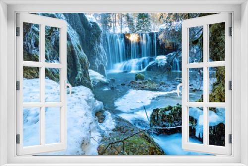 Fototapeta Naklejka Na Ścianę Okno 3D - Allgäu - Wasserfall - Winter - Eis - Gerats