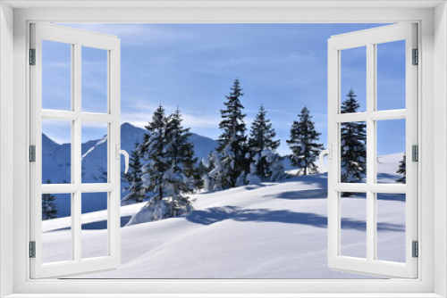 Fototapeta Naklejka Na Ścianę Okno 3D - Tatry, zima, śnieg, Dolina Gąsienicowa,  szlak na Kasprowy Wierch,  
