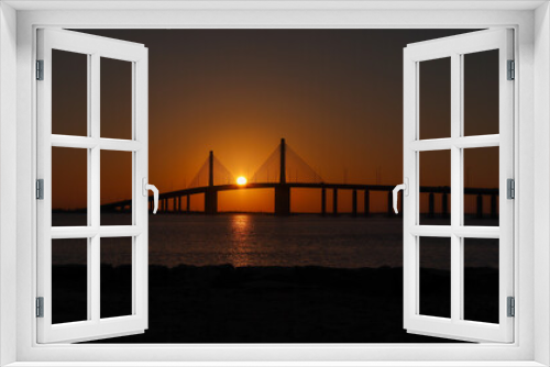 Fototapeta Naklejka Na Ścianę Okno 3D - Abudhabi bridge at sunset