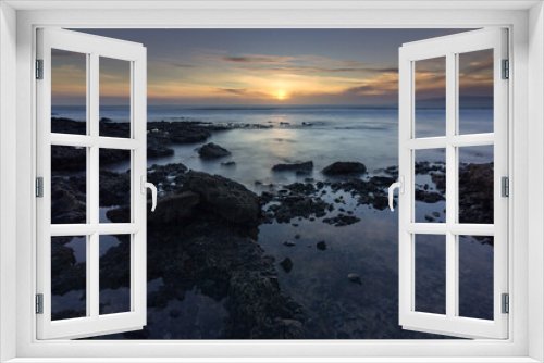 Fototapeta Naklejka Na Ścianę Okno 3D - Sunset in Playa de las Americas in the south of Tenerife (Spain)