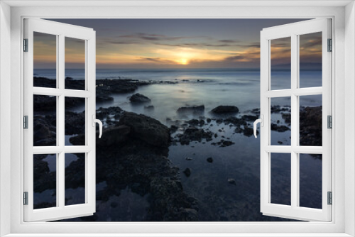 Fototapeta Naklejka Na Ścianę Okno 3D - Sunset in Playa de las Americas in the south of Tenerife (Spain)
