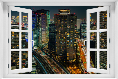 Fototapeta Naklejka Na Ścianę Okno 3D - 東京の夜景
