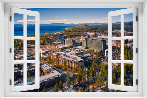 Fototapeta Naklejka Na Ścianę Okno 3D - Aerial View of South Lake Tahoe which is on the California Nevada Stateline