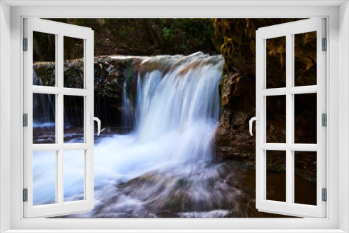 Fototapeta Naklejka Na Ścianę Okno 3D - Waterfall on a mountain river.