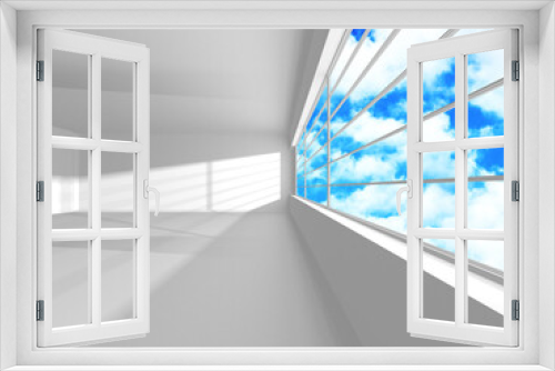 Fototapeta Naklejka Na Ścianę Okno 3D - Empty white architecture with sky view