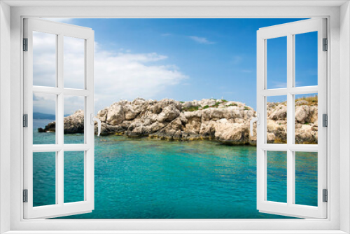 Fototapeta Naklejka Na Ścianę Okno 3D - beautiful view of the Cliffs of the Mediterranean sea in emerald.