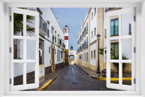 Fototapeta Naklejka Na Ścianę Okno 3D - Puerta del Mar Sea Door with view to Rota lighthouse. Andalusia  Spain