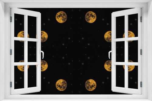 Fototapeta Naklejka Na Ścianę Okno 3D - Full moon in the starry night sky. 3D illustration