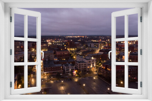 Fototapeta Naklejka Na Ścianę Okno 3D - Aerial photo Bangor Maine at night twilight colors
