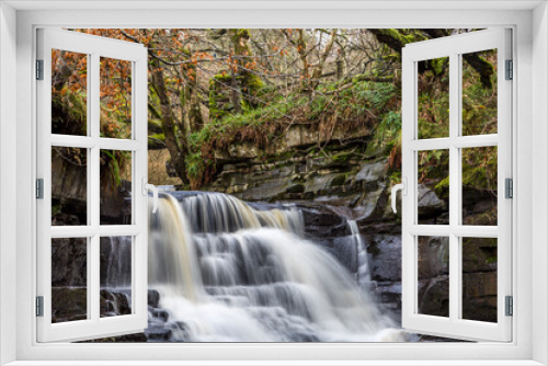 Fototapeta Naklejka Na Ścianę Okno 3D - Ash Gill near Alston in Cumbria, is located in an area of outstanding natural beauty close to the Lake District National Park, is a beautiful stretch of water with many picturesque waterfalls