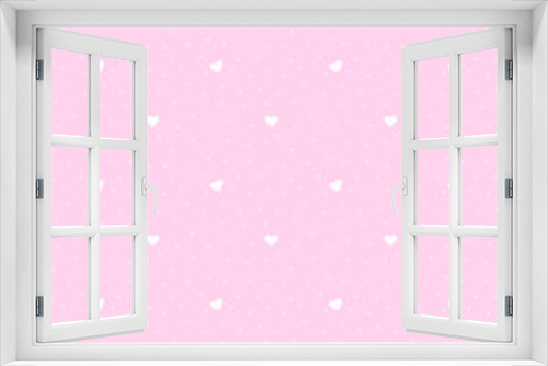 Fototapeta Naklejka Na Ścianę Okno 3D - Valentine's Day polka dot Seamless pattern Watercolor heart. Wedding dotted background, texture for scrapbooking, fabric. Hand drawn pink hearts and dot