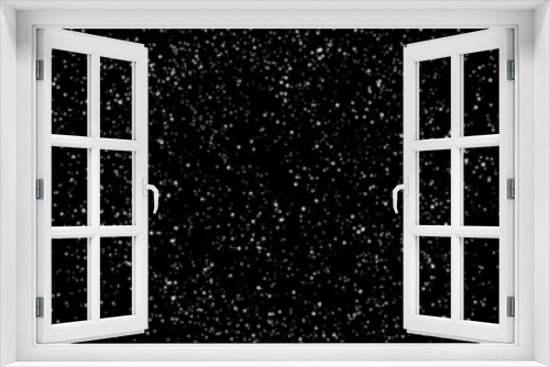 Fototapeta Naklejka Na Ścianę Okno 3D - Falling snowflakes close up on isolated black background in space.