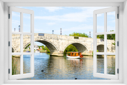 Chertsey Bridge on the River Thames in summer, England