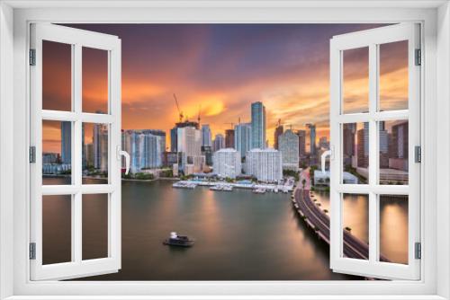Fototapeta Naklejka Na Ścianę Okno 3D - Miami, Florida, USA skyline on Biscayne Bay