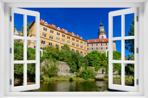 Fototapeta Naklejka Na Ścianę Okno 3D - Český Krumlov Castle and Tower in the Czech Republic