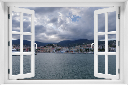 Fototapeta Naklejka Na Ścianę Okno 3D - Sanremo coastal city in cloudy day, Italian Riviera