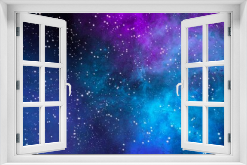 Fototapeta Naklejka Na Ścianę Okno 3D - Sfondo banner azzurro blu viola con le stelle e bokeh 
