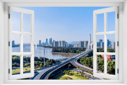 Fototapeta Naklejka Na Ścianę Okno 3D - Sunny scenery of Sanxianzhou bridge in Fuzhou, Fujian, China